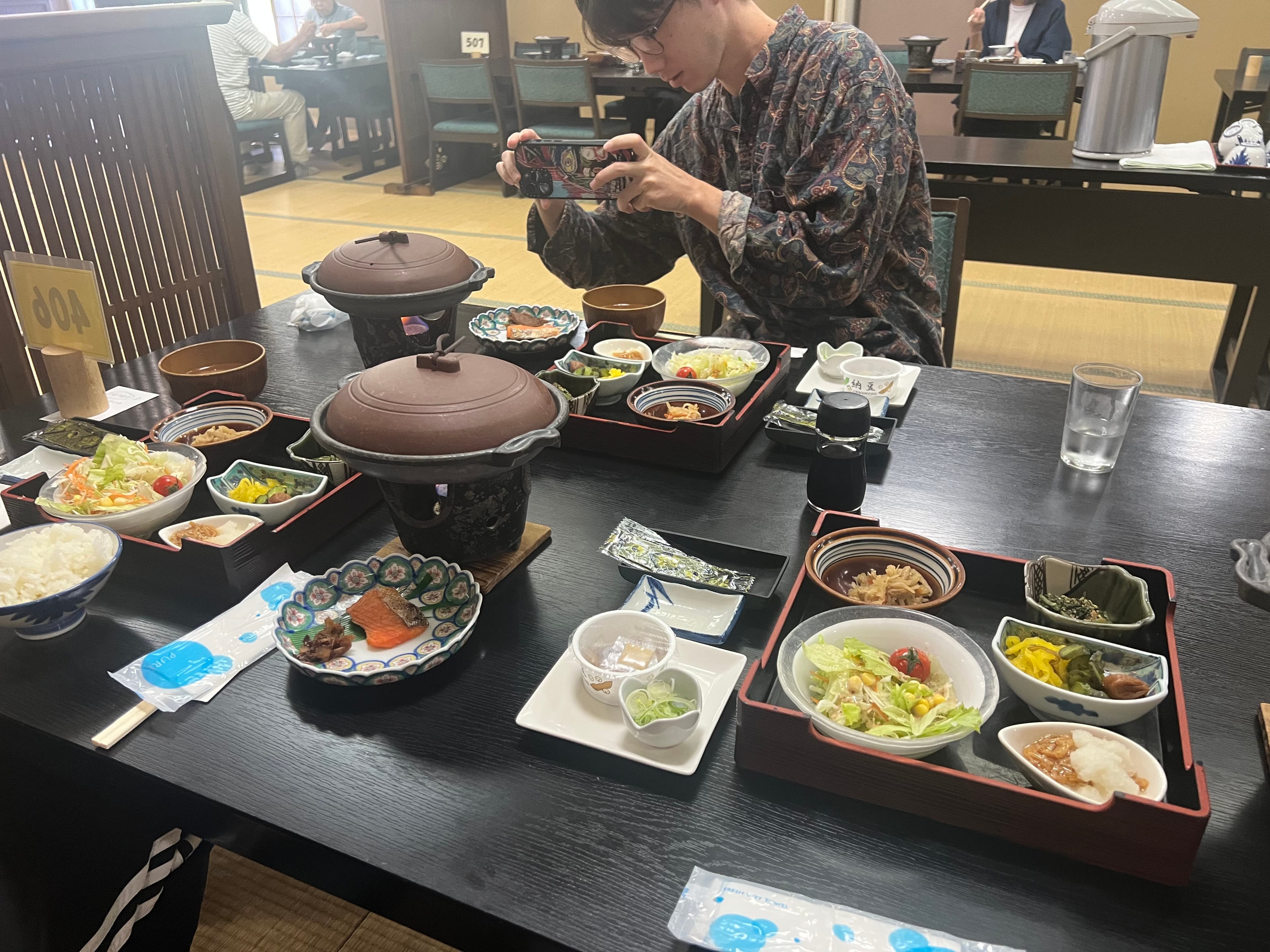 Building together during the original onsen retreat